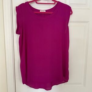 Pleione Vibrant Magenta Sleeveless Blouse